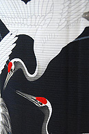 飛翔鶴文様絽黒振袖