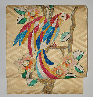 花喰い鳥リボン刺繍名古屋帯 - アンティーク着物の灯屋2