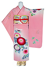 蝶々に菊花ぼかし中振袖