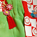 市松蝶々文様祝い着