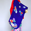 手毬に牡丹花手描き友禅祝い着