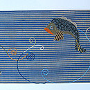 森あみ　遊魚のアールヌーボー風名古屋帯　前中心