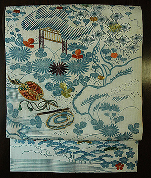 帷子くずし江戸裂名古屋帯 お太鼓