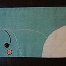 さくらんぼ柄麻名古屋帯 前柄