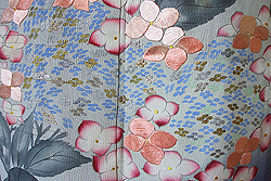 紫ぼかしに額紫陽花文様単衣訪問着