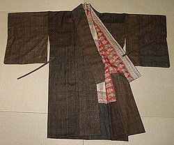 久米島紬 切継ぎ道中着