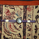 横段紬とバティック名古屋帯