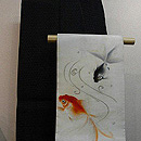 夏大島に金魚名古屋帯