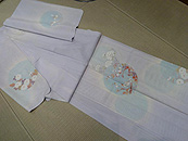 小鳥に四季の花模様絽付下訪問着