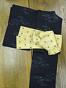 流水紋用宮古上布に芭蕉布半幅帯