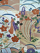 帆かけ船と四季の花々丸帯