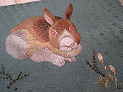 春の野のうさぎ刺繍名古屋帯