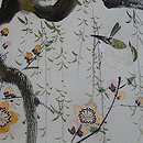 枝垂れ柳に梅と小鳥の帯