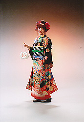 手描き友禅のシックな七五三