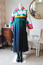 グレー地薔薇文様着物＆袴