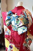 華麗檜扇尽くし錦紗振袖