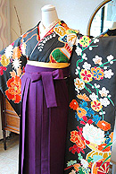 花々に御所車アンティーク振袖