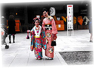 母子でアンティーク着物を☆七五三のお祝い