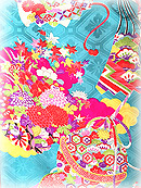 花くす玉文様錦紗祝い着