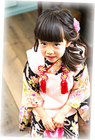 舞鶴菊立涌く文様錦紗祝い着