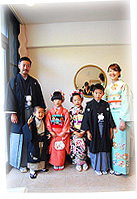 家族皆で着物の七五三