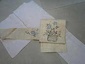 小千谷麻着物に鉄線の麻名古屋帯