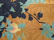 麻の葉地紋に石榴柄小紋