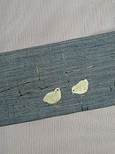 鶏とひよこの刺繍名古屋帯