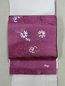 花筏に青海波織紋刺繍開き名古屋帯