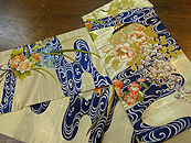 光琳水に四季の花々刺繍開き名古屋帯