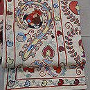 無地結城紬にスザニ帯