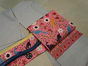 無地紬にカンタワーク帯