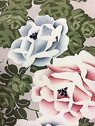 ベージュ地バラの付下