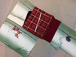 春を告げる小紋にインド古布名古屋帯