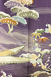 雪持ち松竹梅の図色留袖