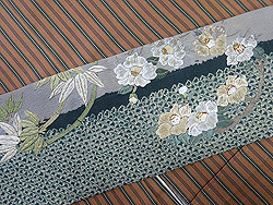 四季の花々丸紋刺繍名古屋帯