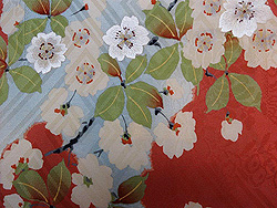 雲取りに枝桜綸子染名古屋