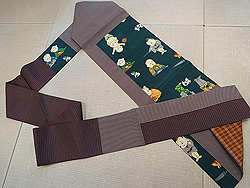 キューピーおもしろ柄接ぎ名古屋帯