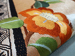 露芝に百花刺繍開き名古屋帯