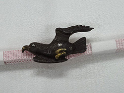 時鳥(ホトトギス)鉄彫金帯留