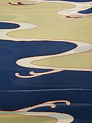 流水文様単衣小紋