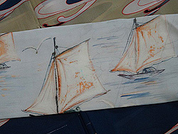 ヨットにカモメと風景の図染帯