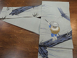 筏乗り刺繍名古屋帯