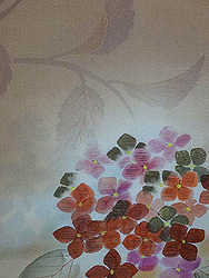 紫陽花文様付下