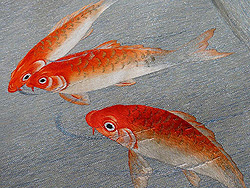 緋鯉の刺繍名古屋帯