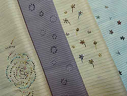 夏のビーズ半衿