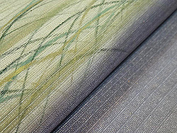 霞に芝模様開き名古屋帯