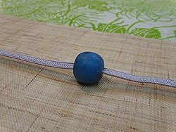 麻半巾帯にトンボ玉