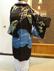 波間に老い松の単衣羽織