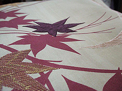 月に紅葉の開き名古屋帯